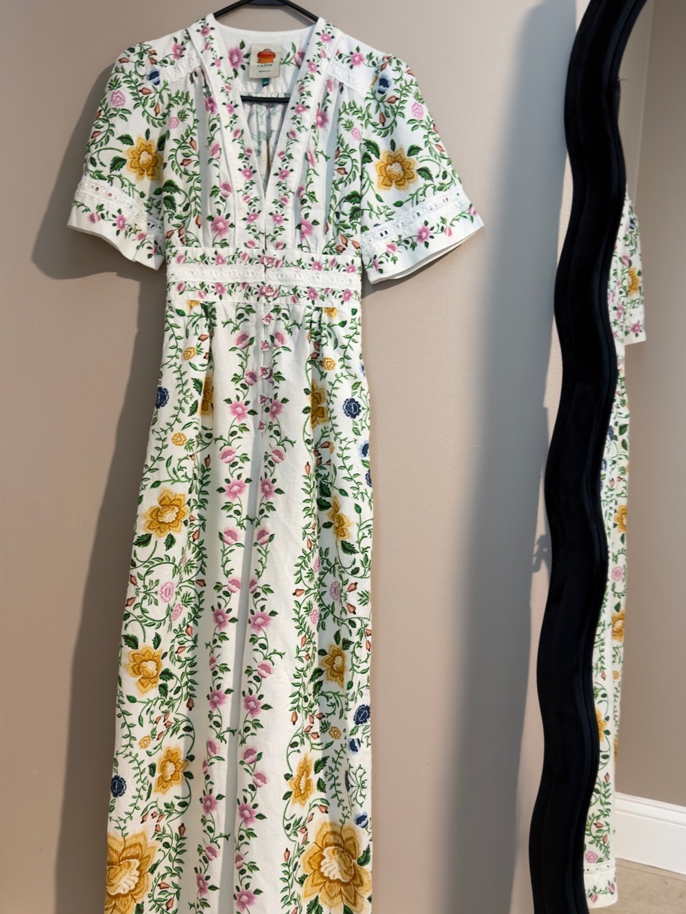 FARM RIO Folk Floral Linen Blend Wide-Leg Jumpsuit — Size XXS - Picture 2 of 15